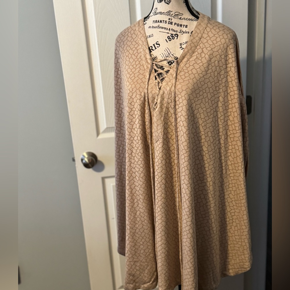 Karma for a cure Beige Poncho Sweater Medium